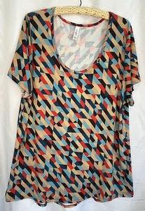 Camiseta Lularoe Clásica Multicolor Mujer Talla 3XL Formas Geométricas Rojo Marrón - Imagen 1 de 4