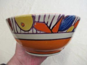 Clarice Cliff Frantasque Wilkinson Pottery Art Deco Bowl Hand Painted 6 1/2 inch - Picture 1 of 15