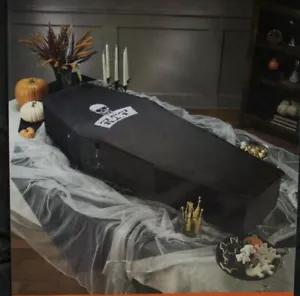 Holiday Home Halloween 5 ft Black Collapsible Coffin NIP - Picture 1 of 2