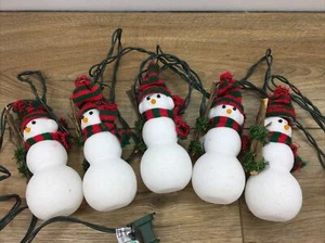 Holiday Highlights 5 beleuchtete Schneemann Christbaumschmuck. - Bild 1 von 7