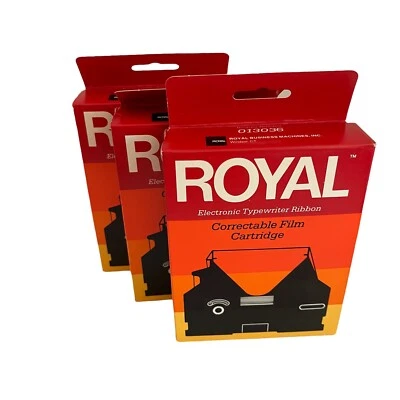 NEW NOS 3X Royal Correctable Film Cartridge Electronic Typewriter Ribbon 013036 - Image 1 of 4
