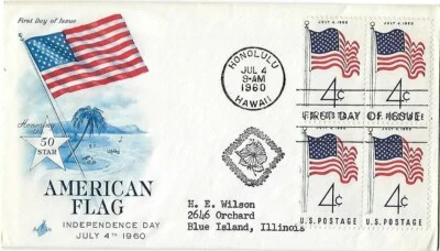 2 '60 FDC Fifty Star Flag SC#1153 B4 on ArtCraft, single on Artmaster - Image 1 of 2