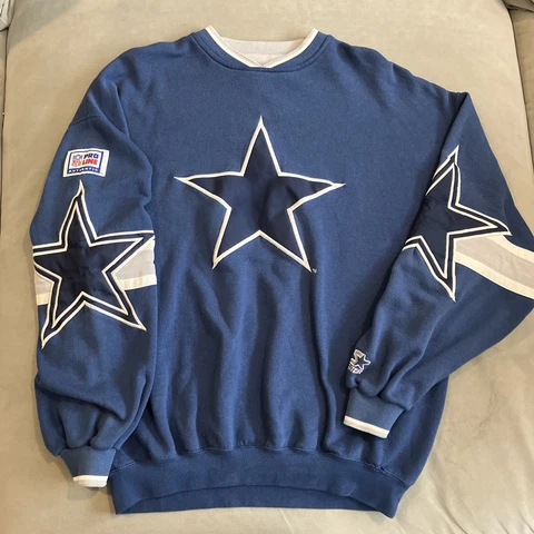 Vintage - PRO LINE By Starter - Dallas Cowboys - V Neck Sweatshirt - Men's Large Cover