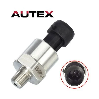 AUTEX 150 Psi Pressure Transducer/Sender/Sensor 2.08 OZ Stainless Steel Oil Fuel - Image 1 of 4