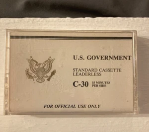 U.S. Government Standard Cassette Tape C-30 Sealed Brand New SEALED! - Imagen 1 de 2
