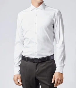 Hugo Boss Camicia Uomo In Cotone Elastan Slim Fit Tinta Unita Special Price - Foto 1 di 12