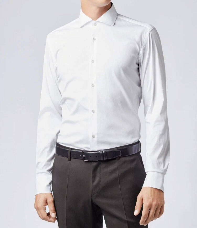 Hugo Boss Camicia Uomo In Cotone Elastan Slim Fit Tinta Unita Special Price - Immagine 1 di 1