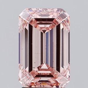 3 CT Emerald Brownish Pink Lab Grown Diamond For Engagement Ring - Picture 1 of 2