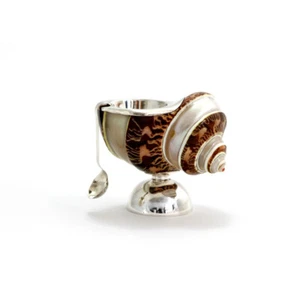 Perlenschnecke Caracol Sal Pimienta 925 Ley Agitador Mesa Decorativa Único - Imagen 1 de 5