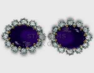 Purple Amethyst Gemstone Hamd-Made Cufflink With 925 Silver Men's Cufflink CF05 - Picture 1 of 4