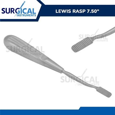 SURGINSTRUMENTS LEWIS Rasp 7.50" (19.1cm) Backward cutting Nasal Dental Stainless German Grade