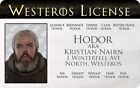 HODOR / Game of Thrones Kristian Nairn Neuheit Sammlerkarte Führerschein 