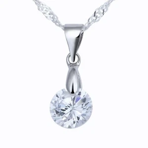 925 Silber Plattierter Kristall Schmuck Braut Herz Schimmernder Anhänger - Bild 1 von 3