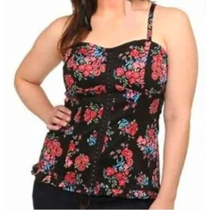 Vintage Torrid Top Womens 1X Corset Bustier Dark Romance Floral Whimsigoth Y2K  - Picture 1 of 9