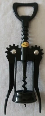 Sacacorchos NEGRO Mariposa Alado ABRIDOR DE BOTELLAS DE VINO Swing-a-Way Foto 1 de 3