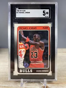 Michael Jordan 1988-89 Fleer #17 Chicago Bulls calificado SGC 5 - Imagen 1 de 2