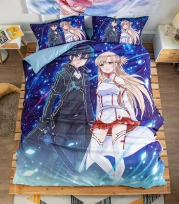 Sword Art Online 3tlg.4tlg Bettwäsche Bettwäschegarnitur Deckenbezug Bedding Set - Bild 1 von 4