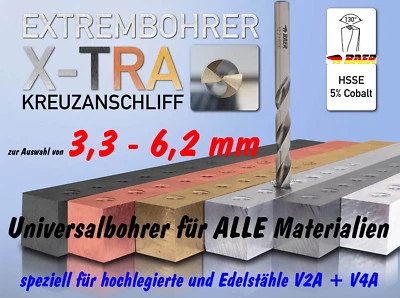 Spiralbohrer BAER HSSE Co Bohrer Metallbohrer Edelstahlbohrer Cobalt 3,3 - 6,2mm - Bild 1 von 3