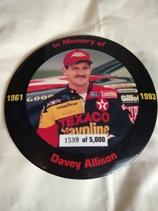 Vintage Davey Allison 6 In. Nascar Button, In Memory, 1599/5000 - Picture 1 of 3