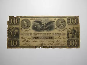 $10 1847 Providence Rhode Island RI moneta obsoleta banconota banconota Pawtuxet - Foto 1 di 2