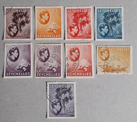 SEYCHELLES 1938-49 KGV1 part set lower values GU LH Cover