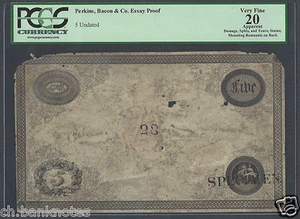 Hong Kong Perkins , Bacon , co 5 Dollars Essay Proof Very Fine - Picture 1 of 2