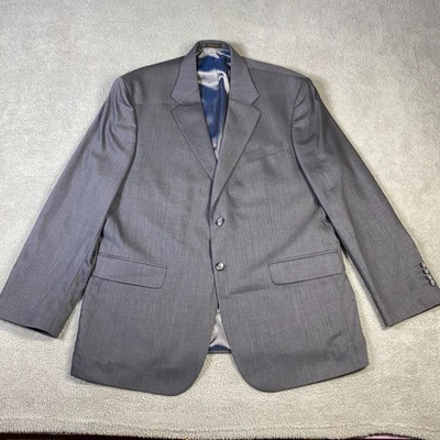 J Ferrar Blazer Mens 44R Gray Two Button Suit Jacket Sport Coat Lightweight Wool - Image 1 of 4