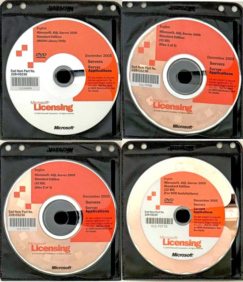Microsoft Licensing SQL Server 2005 Standard Edition Set • 32-bit • #228-05236 - Image 1 of 4