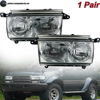 1 Pair Front Headlight Headlamp For Toyota Land Cruiser FJ80/LC80 1992-1997 — 第 1/4 张图片