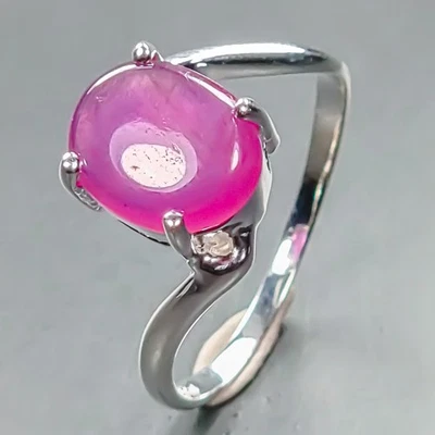 Gemstone ring Ruby Ring 925 Sterling Silver Size 7.5 /R445473 - Image 1 of 4