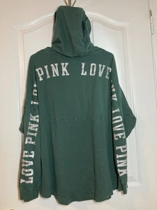 XL Hoodie leichter Pullover silber Rücken Spellout Love rosa Logo VS - Bild 1 von 11