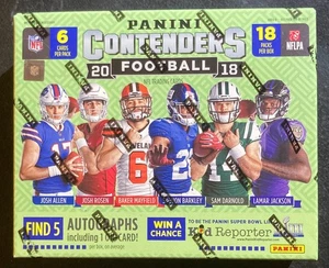 2018 CONTENDERS FOOTBALL FACTORY SEALED HOBBY BOX 5 AUTOS POSS ALLEN ++ LAST ONE - Picture 1 of 2