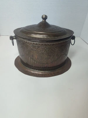 Antique Moroccan Brass Tea Caddy, 1900s Rare  - Image 1 of 4
