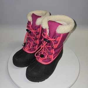 Sorel Stiefel Mädchen Kinder Größe 2 rosa Schnürung Gummisohle Regen Winter Schnee - Bild 1 von 12