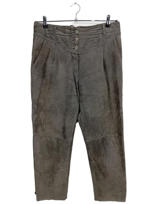 LANDHAUS BY C&A Pantalón de cuero Mujeres Pantalón Talla EU 40 gris claro - Imagen 1 de 4