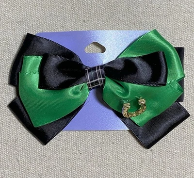 Clair’s Hair Bow Clip Barrette Accessory Irish Luck Green Bow w/Horseshoe Charm - Image 1 of 4