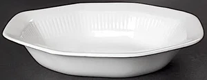 Wm. Adams & Sons 9" Empress Vegetable Bowl White Ironstone England Ribbed FreeSH - Picture 1 of 4