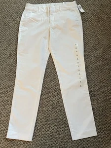 NWT Old Navy Pixie Skinny Ankle White Pants Women's Size 4 New - Picture 1 of 6