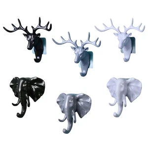 Unique Elephant Deer Design Wall Mount Hook For Keys Hats Easy Installation - Picture 1 of 14