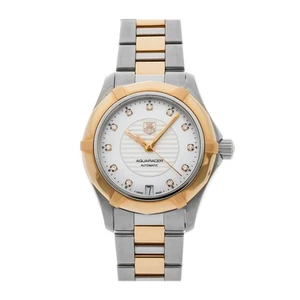 Tag Heuer Aquaracer Rose Gold Steel Diamond 34mm Auto Watch WAP2351.BD0838 - Picture 1 of 5