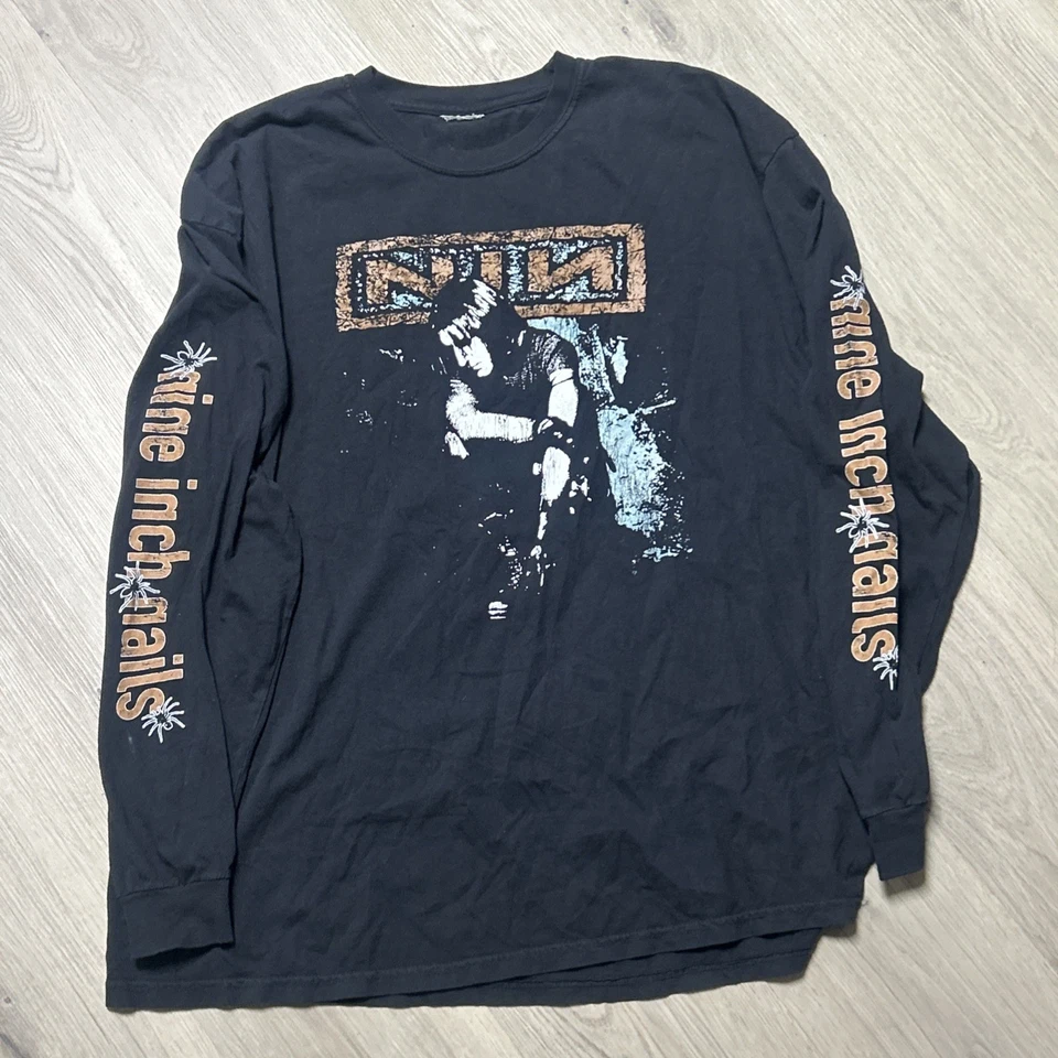 Nine Inch Nails and Marilyn Manson Vintage 1994 Concert Long Sleeve Shirt Sz 2X - Image 1 of 4