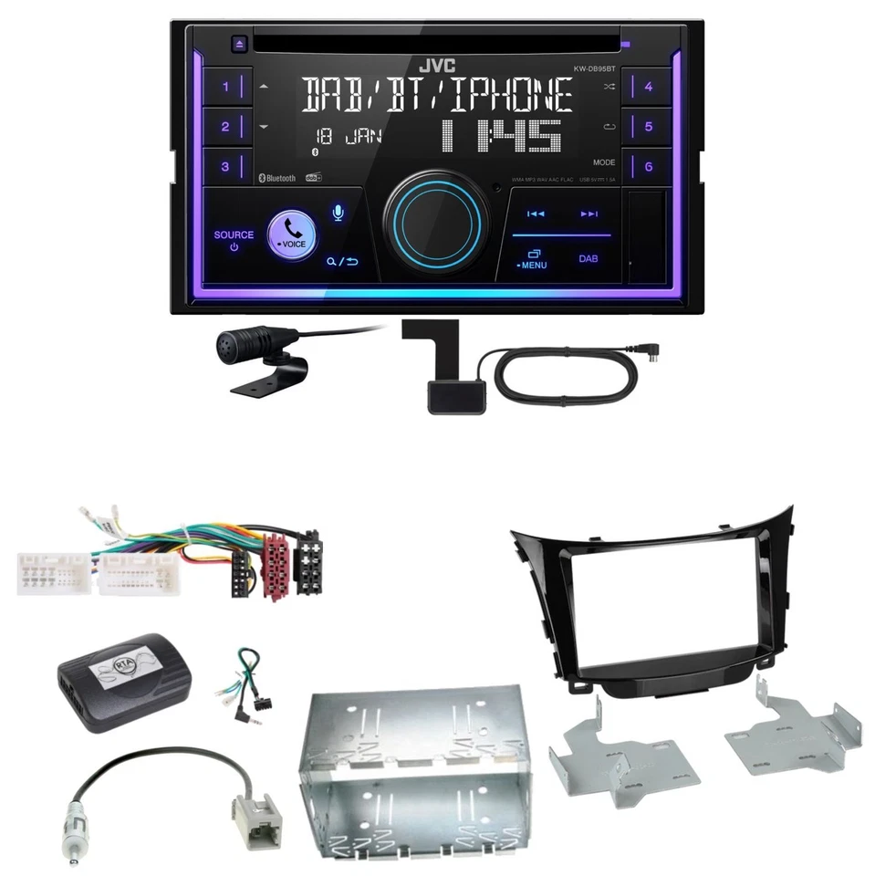JVC KW-DB95BT Bluetooth Digitalradio USB CD Einbauset für Hyundai i30 GD GDH - Bild 1 von 1