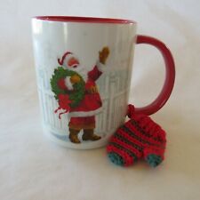 Hallmark Christmas in Evergreen Santa Mug/Coffee Cup Mitten Attachment NEW tea