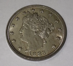 N4 Gorgeous Genuine PQ PL 1883 Gem Uncirculated No Cents Nickel - Picture 1 of 5