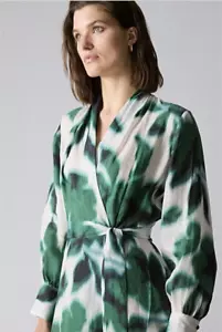 TRENERY by Country Road Abstract Floral Print Wrap Front Midi Dress | Size 10 - Picture 1 of 19