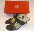 AK Anne Klein Belden Brown Strappy Slip On Pump Sz 8.5 Leather