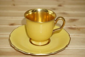 Rosenthal Ivory Yellow & Gold Gilted Demitasse Cup & Saucer Set More avail (B33) - Picture 1 of 19