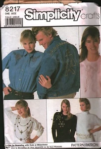 8217 CUT Simplicity Sewing Pattern Decorate with Studs Flowers Bow Snowflakes - Picture 1 of 2