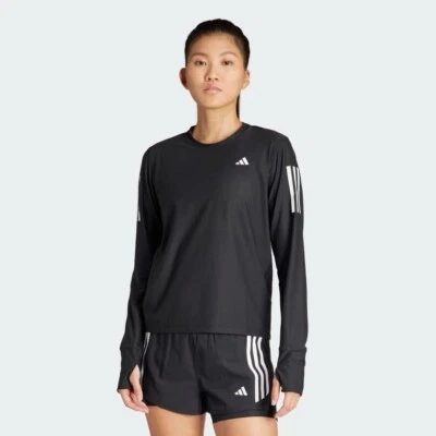Camiseta Adidas Manga Larga Mujer Own The Run Correr Damas AEROREADY Negra Foto 1 de 4