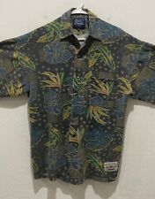 Men's Muskoka Lakes Short Sleeve Shirt Size M Button Down Leaf Print Pocket